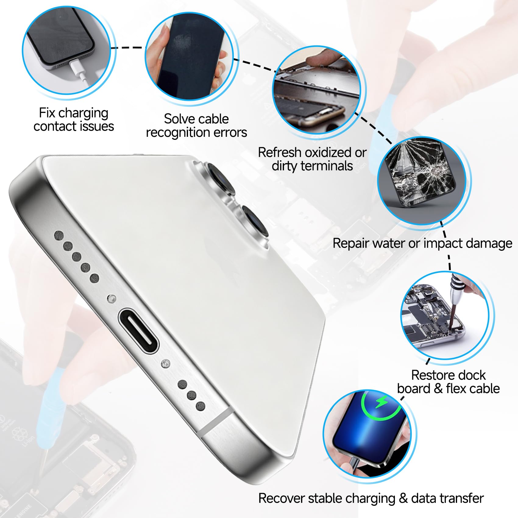 Amazon.co.jp: Olivechard iPhone 14 Pro Lightning充電ポート交換用